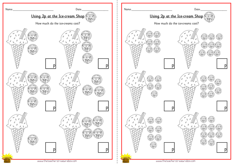 Ice Cream Shop using 2p Worksheet