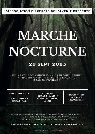 Marche nocturne à aubiac le 29 septembre image