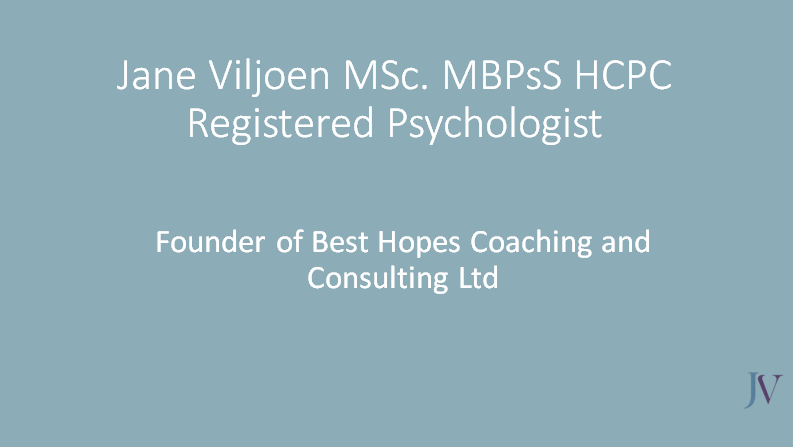The psychology of reward, recognition and buyer recognition - Jane Viljoen, CEO - Best Hopes Coaching and Consulting