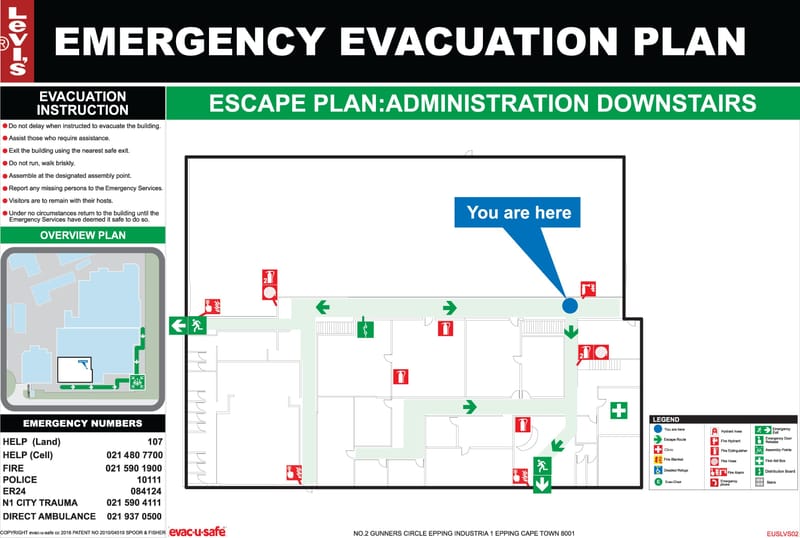 Evacuation Plan,Escape Plan, ISO23601,SANS23601