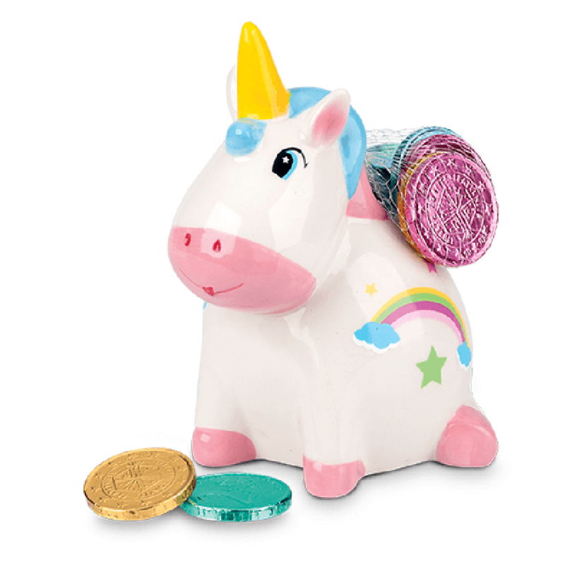 unicorn plush piggy bank