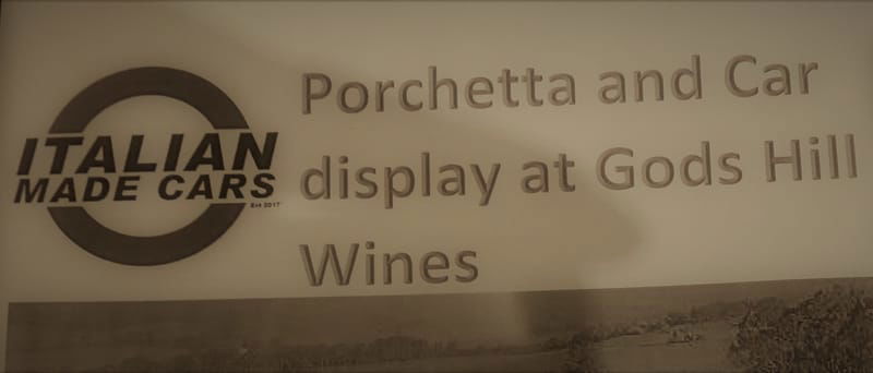 Italian Made Cars-Porchetta and Display Day at God's Hill Winery