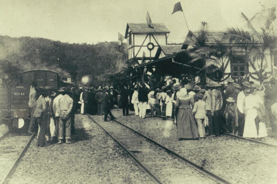 Inauguração EFSC  do trecho em Blumenau, SC em 03 de maio de 1909.