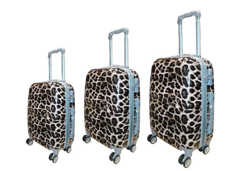 Set x 3 - Valija Rigida Estamapda Animal Print - MARROQUINERIA FORTUNA