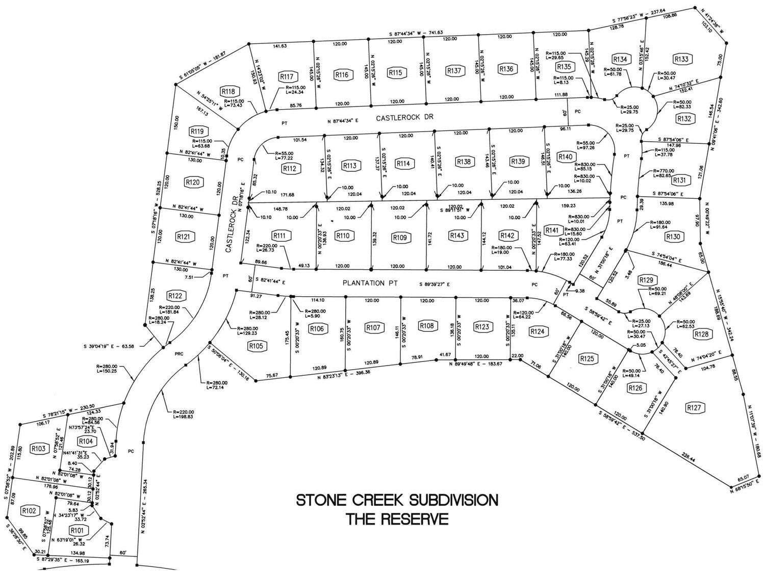 (Click here to see plats of the various neighborhoods) Stone Creek