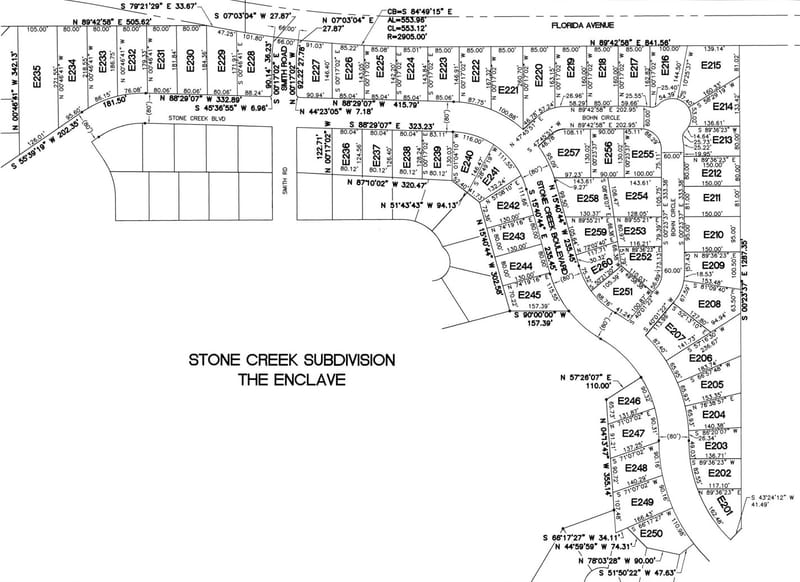 (Click here to see plats of the various neighborhoods) Stone Creek