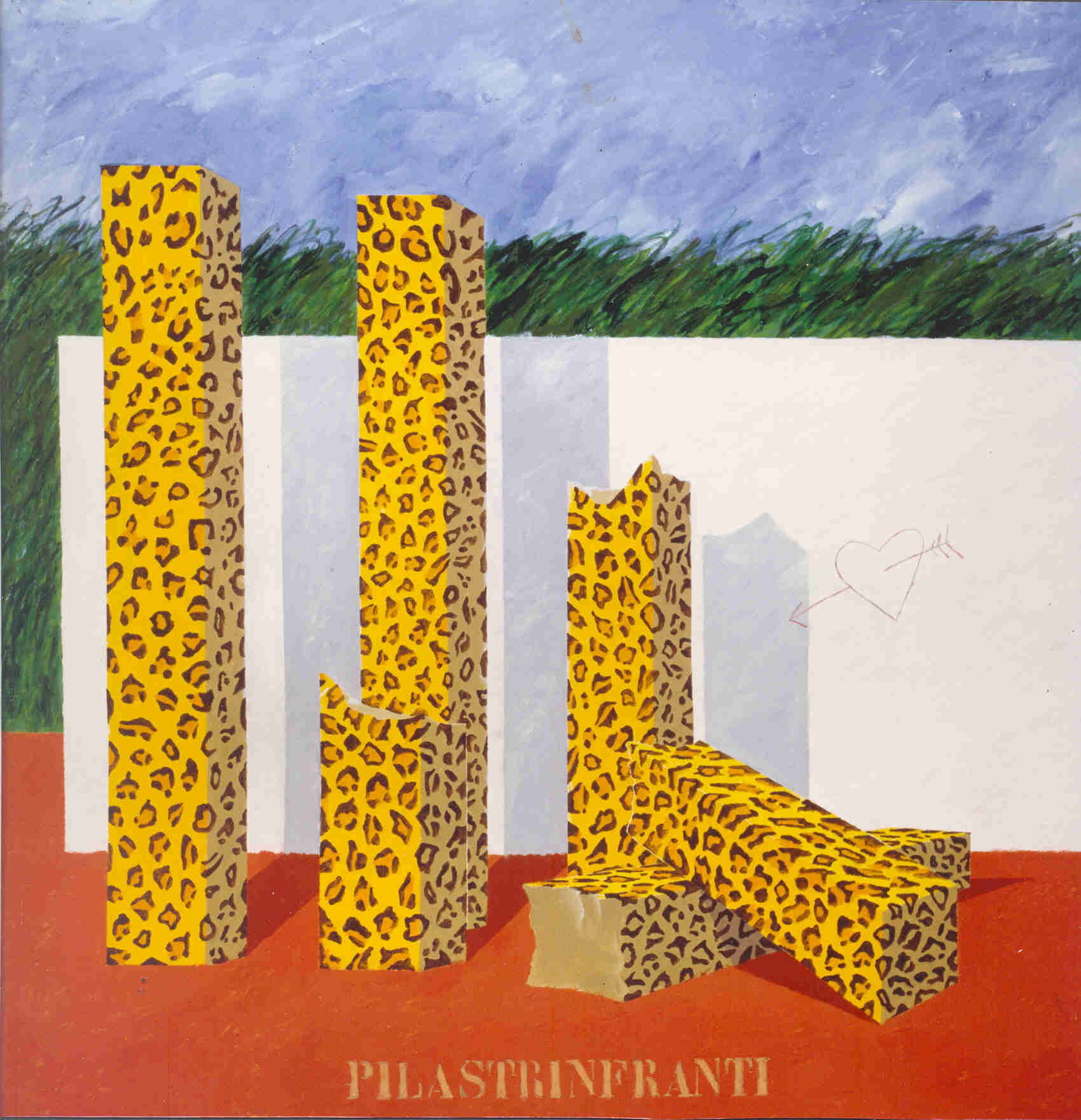"BROKEN PILLARS". 1995. Acrilic on canvas, cm.200x200. <DEAD OR ALIVE>. Alejandro Sales Gallery, Barcelona.