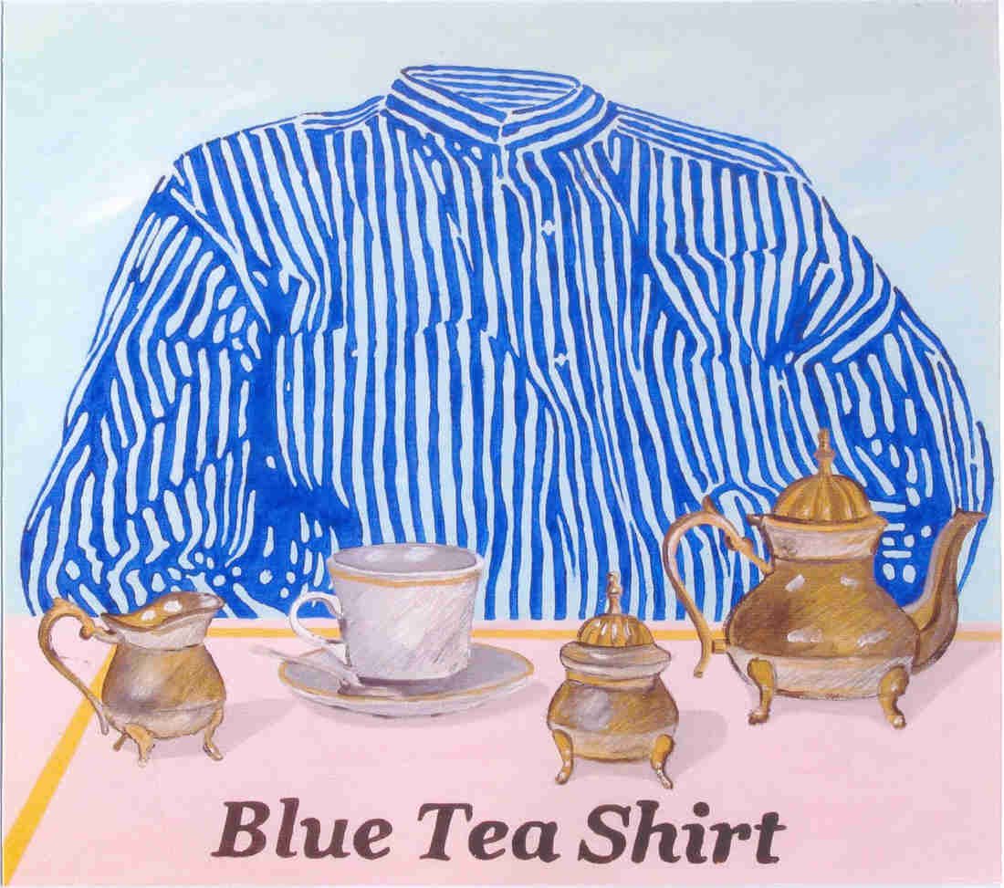 "BLUE TEA-SHIRT". 2004. Acrilic on canvas. cm.70x80. <VESTIVAMO ALLA MARINARA>. Estudi Tenas 1964 Gallery, Canet de Mar.
