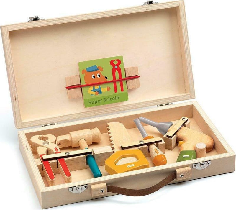 Plan Toys 5540 Robot tool box boite outils bois