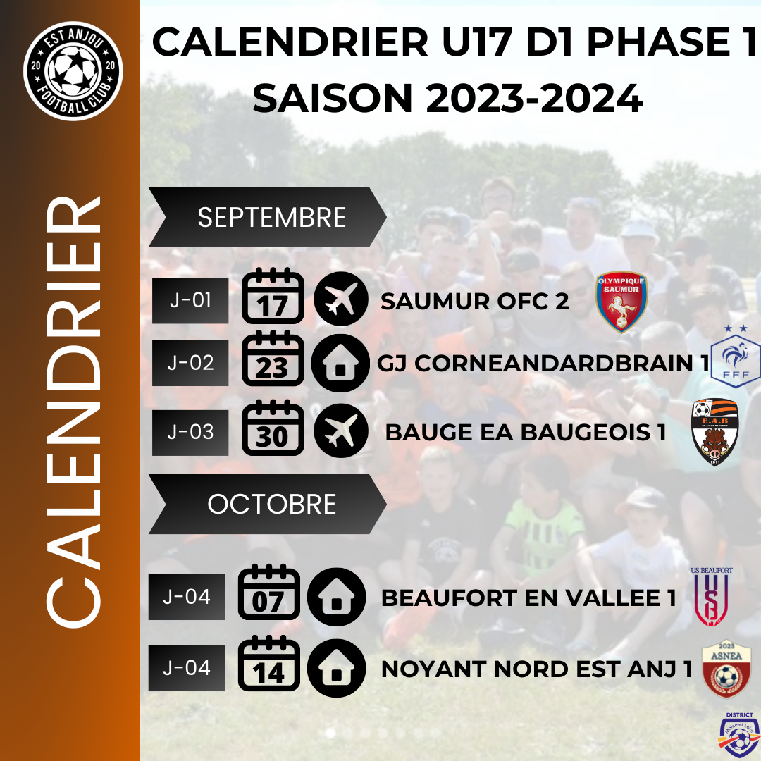Calendrier Phase 1 D1 ⚫️⚪️