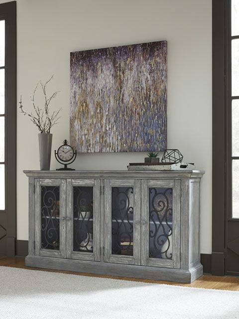 T505-962 MIRIMYN GREY SCROLL CABINET