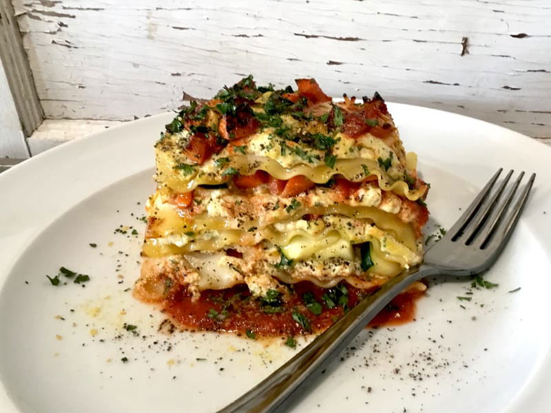 Vegetable Lasagne w Homemade Ricotta