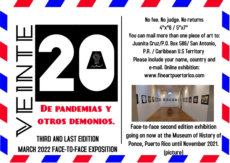 Mail Art/ Arte Correo "Veinte 20, de pandemias y otros demonios" Tercera edición cierra el 19 de febrero 2022