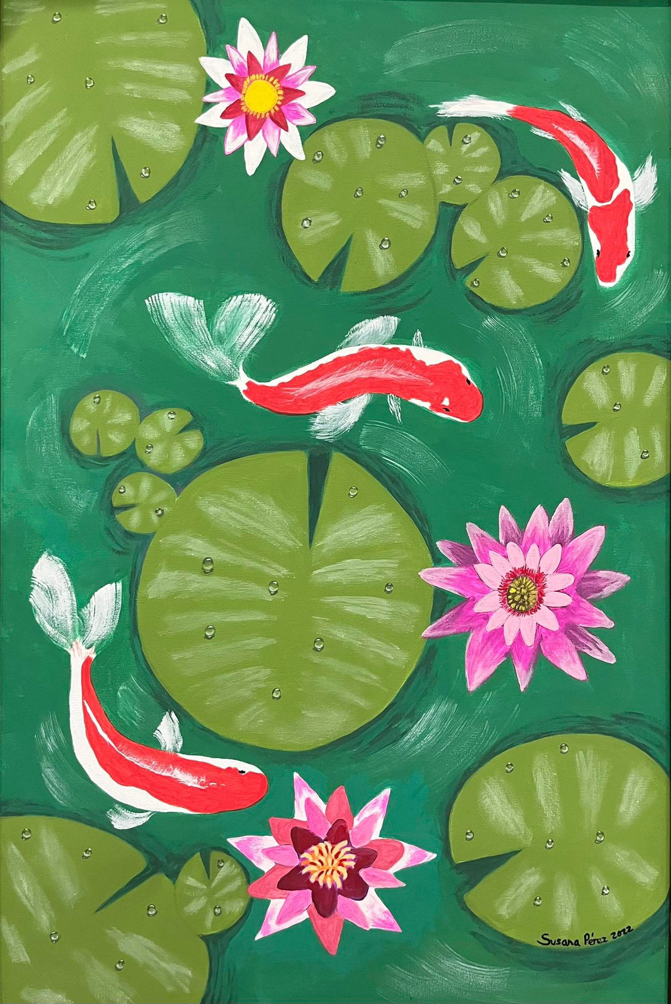 "Water Lilies & Koi" © 2022