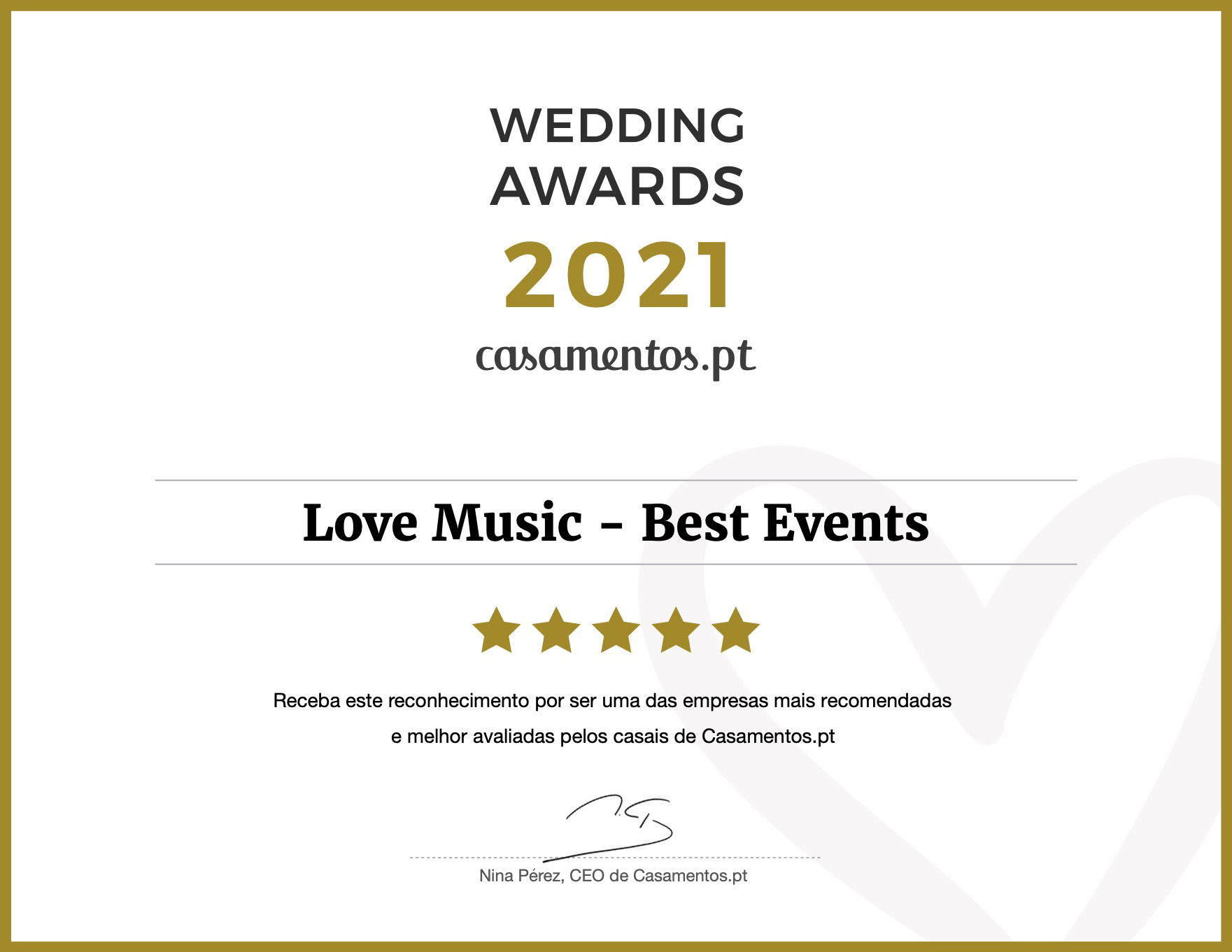 Wedding Awards 2021 | Love Music - Best Events - Casamentos.pt 🏆