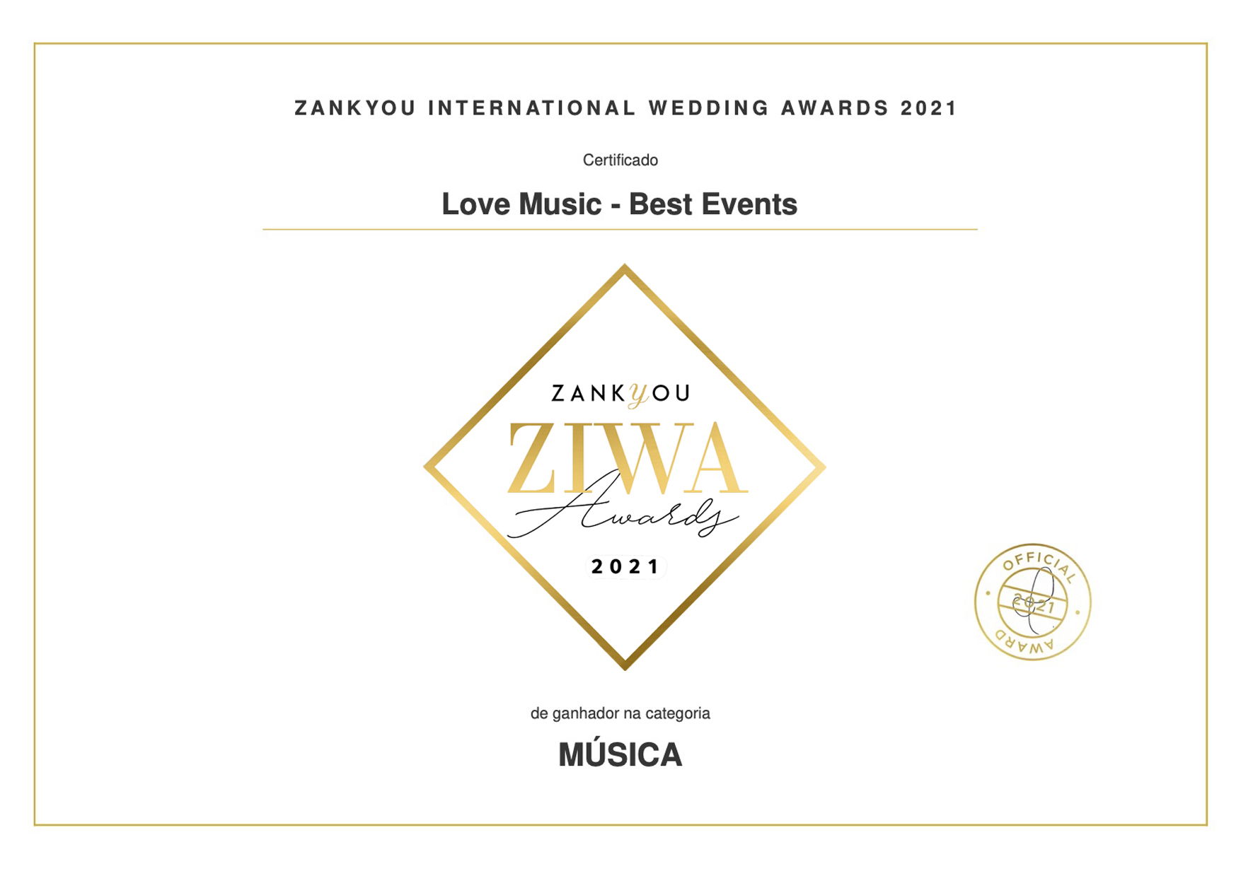 Ziwa Awards 2021 | Love Music - Best Events | Zankyou.pt 🏆