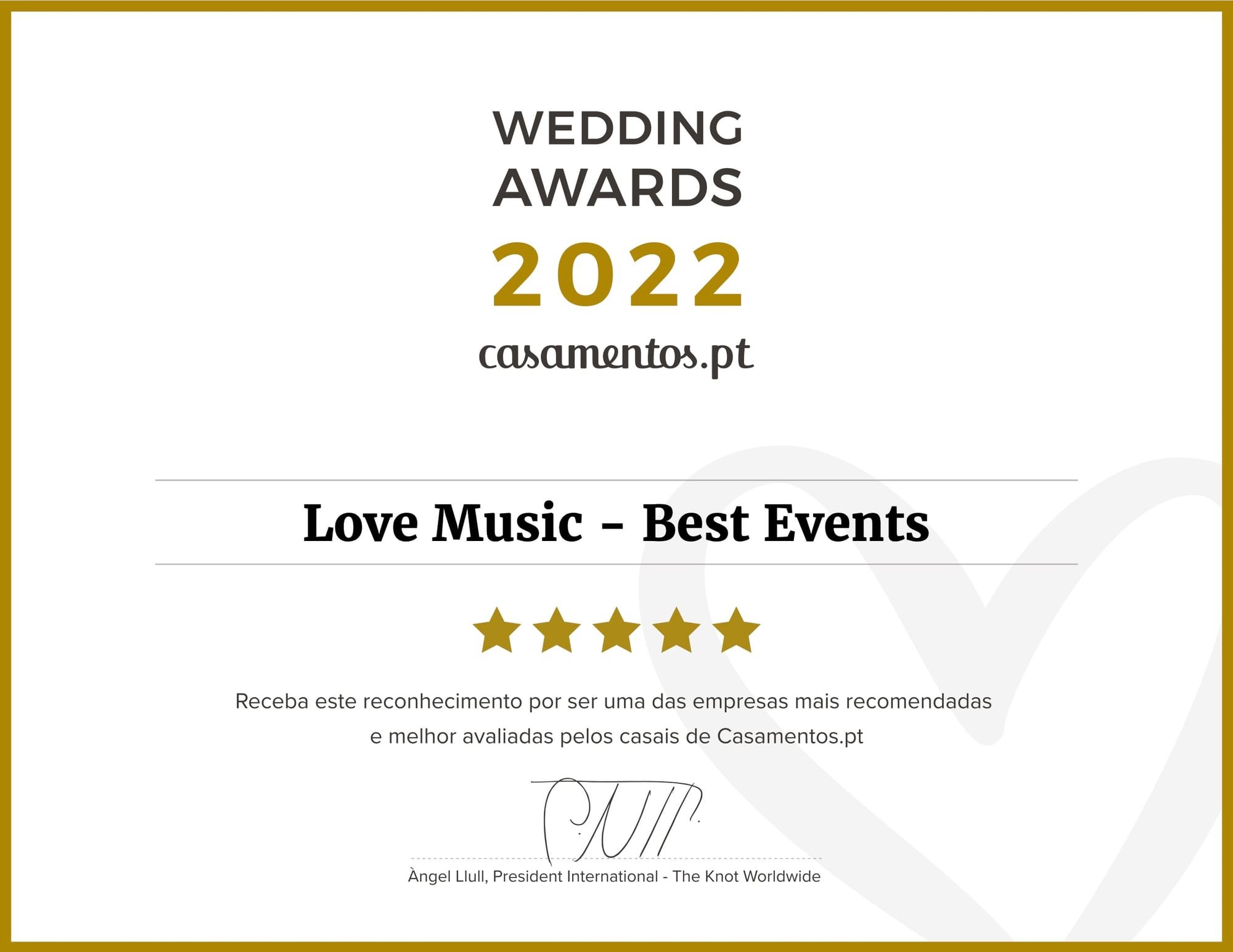 Wedding Awards 2022 | Love Music - Best Events - Casamentos.pt 🏆