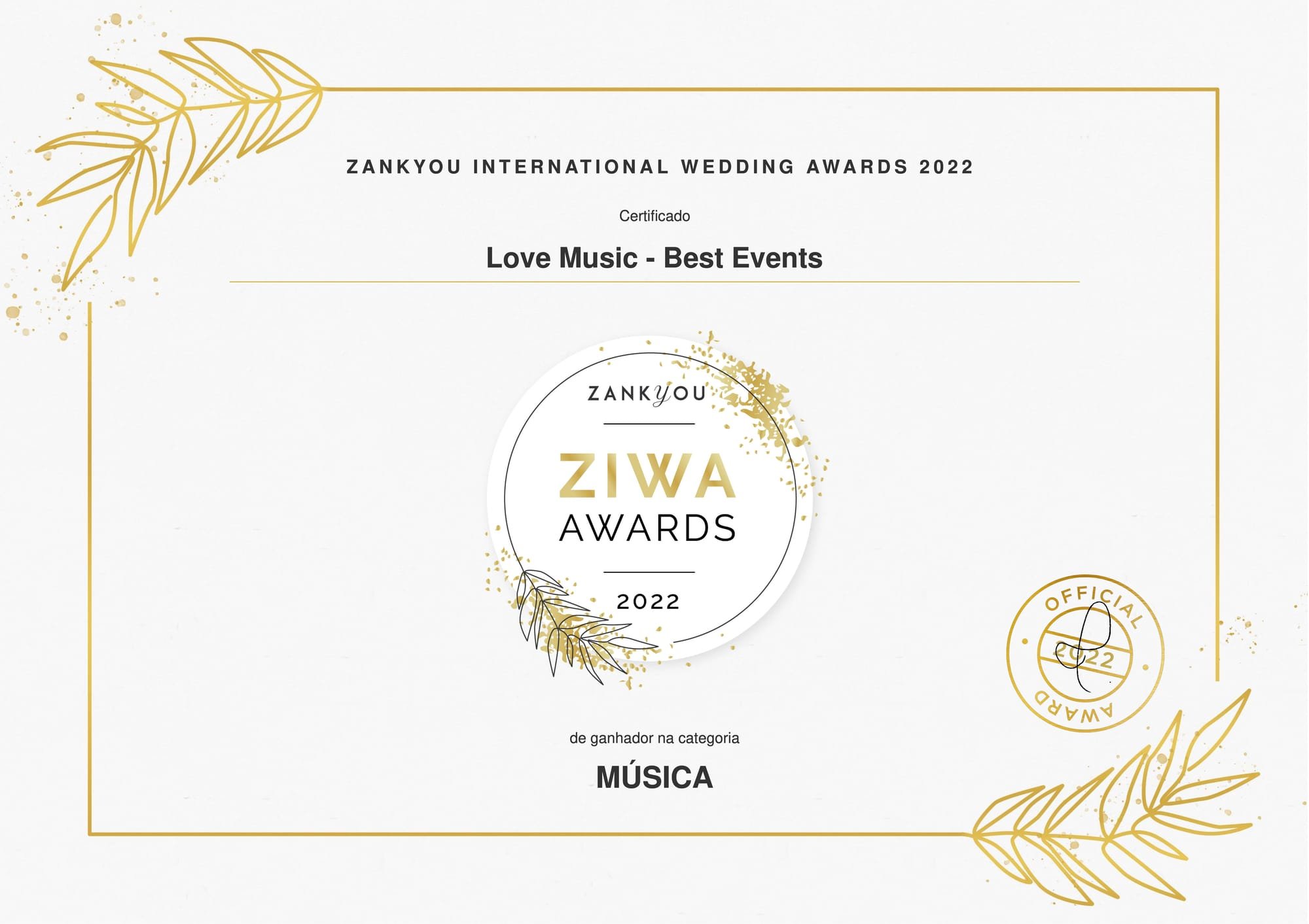 Ziwa Awards 2022 | Love Music - Best Events | Zankyou.pt 🏆