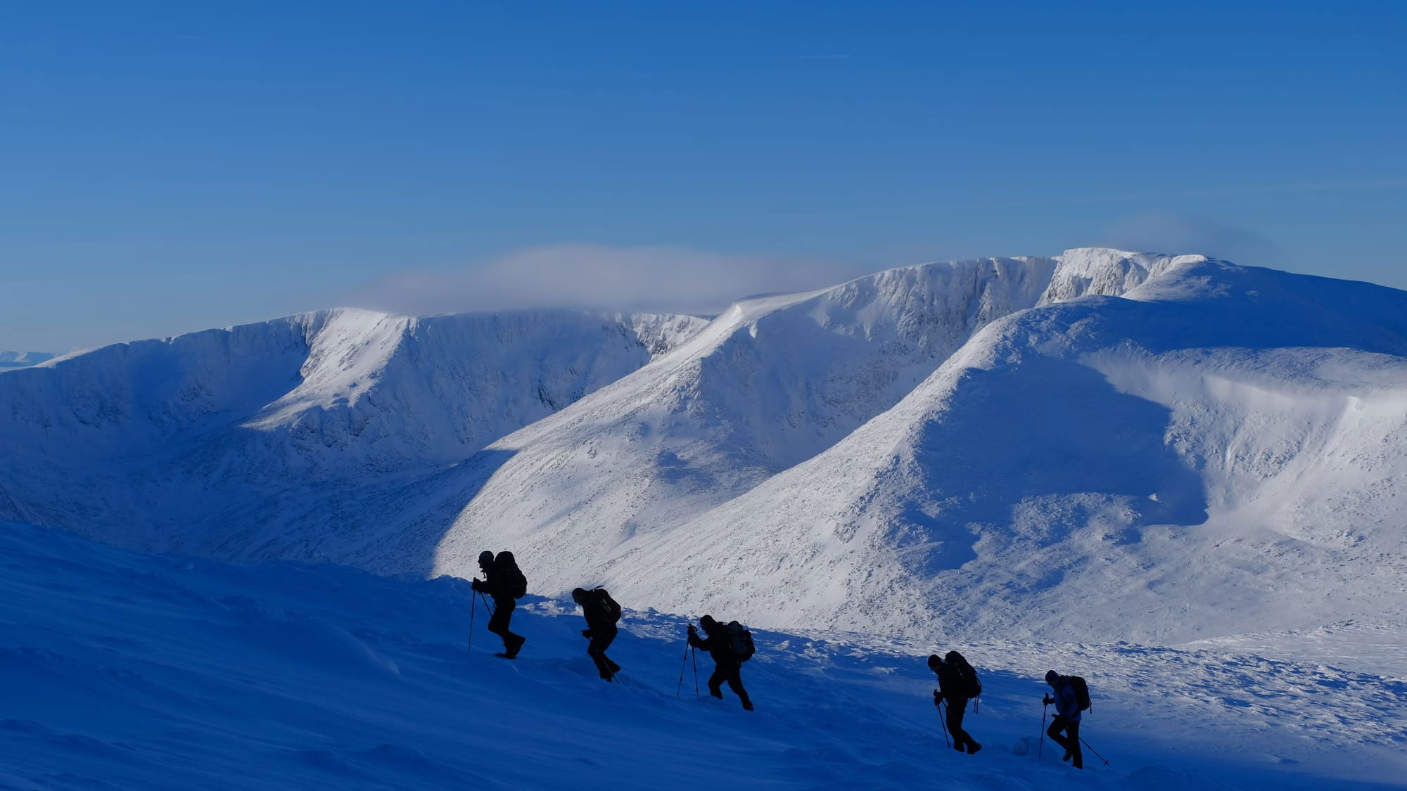 Winter walkers heading to Ben Macdui