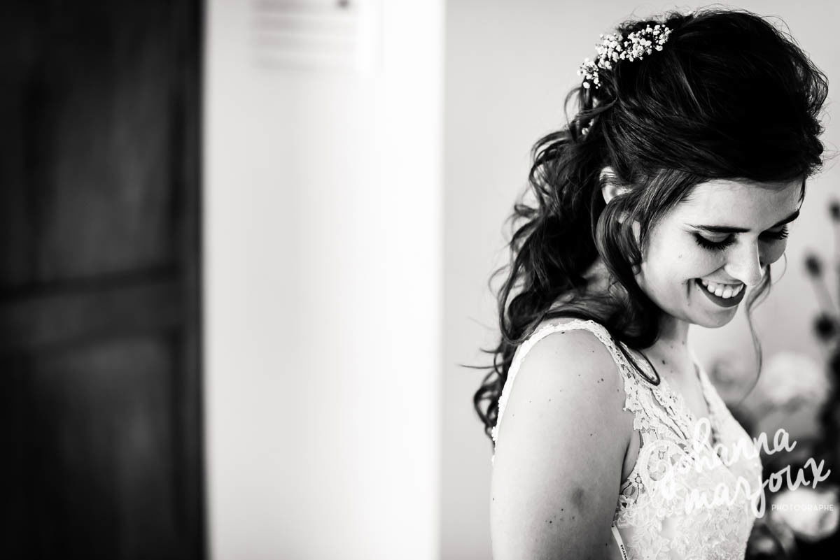 Coiffure mariage  wavy, cheveux lâchés et gypsophile