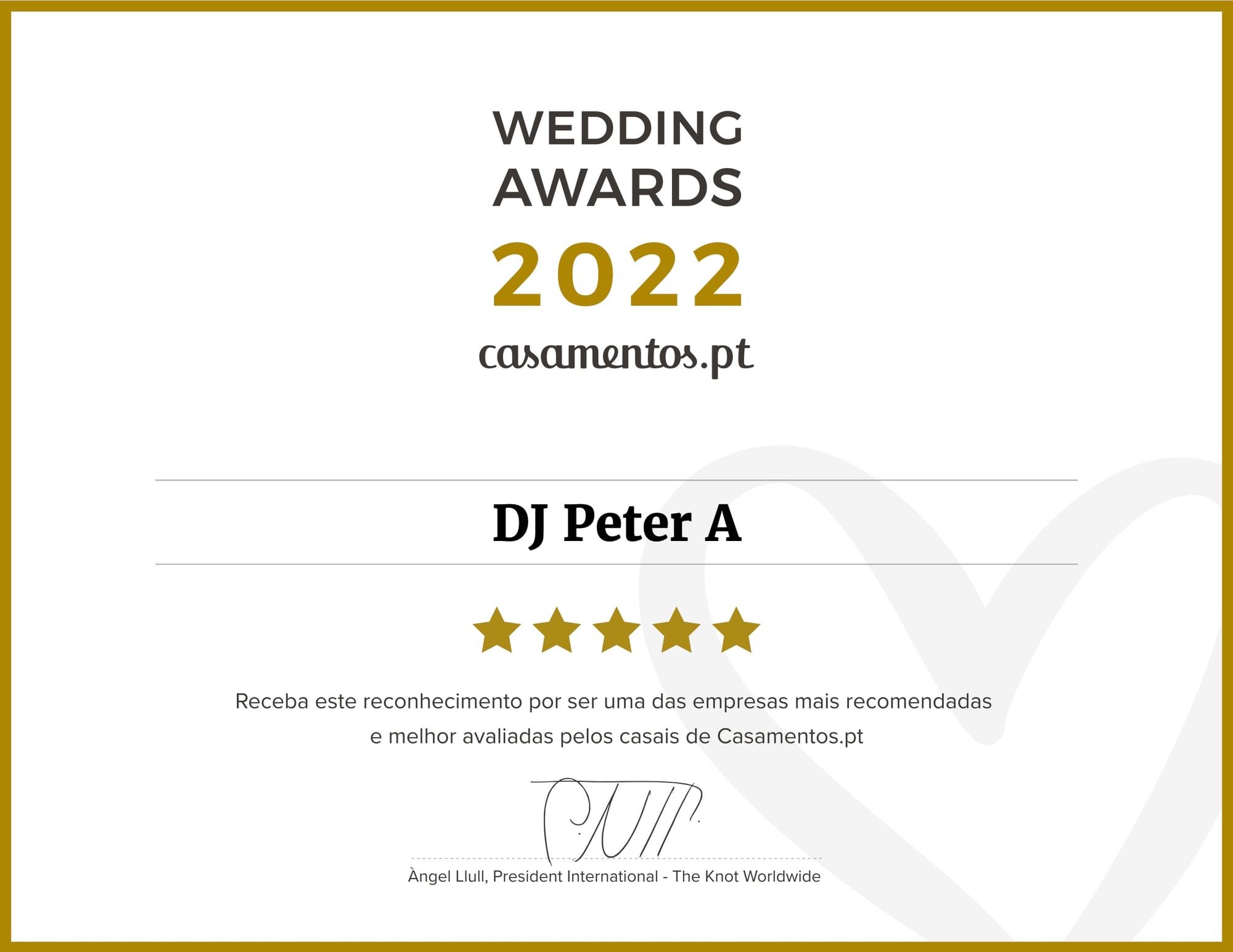 Wedding Awards 2022 - DJ Peter A - Casamentos.pt 🏆
