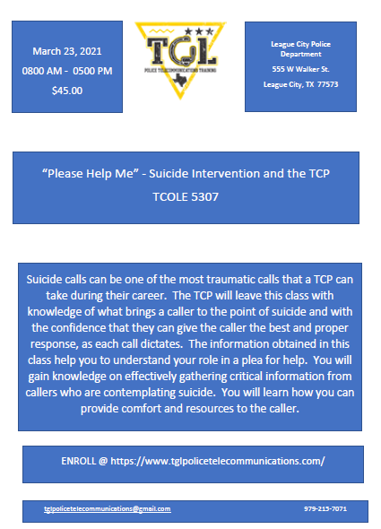 03 "Please Help Me" - Suicide Intervention and the TCP (League City)