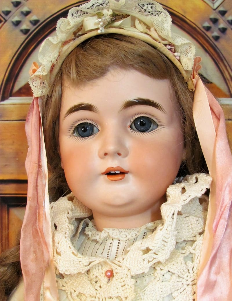 Sold 31" Antique German Doll Kestner Mold 164 blue sleep eyes