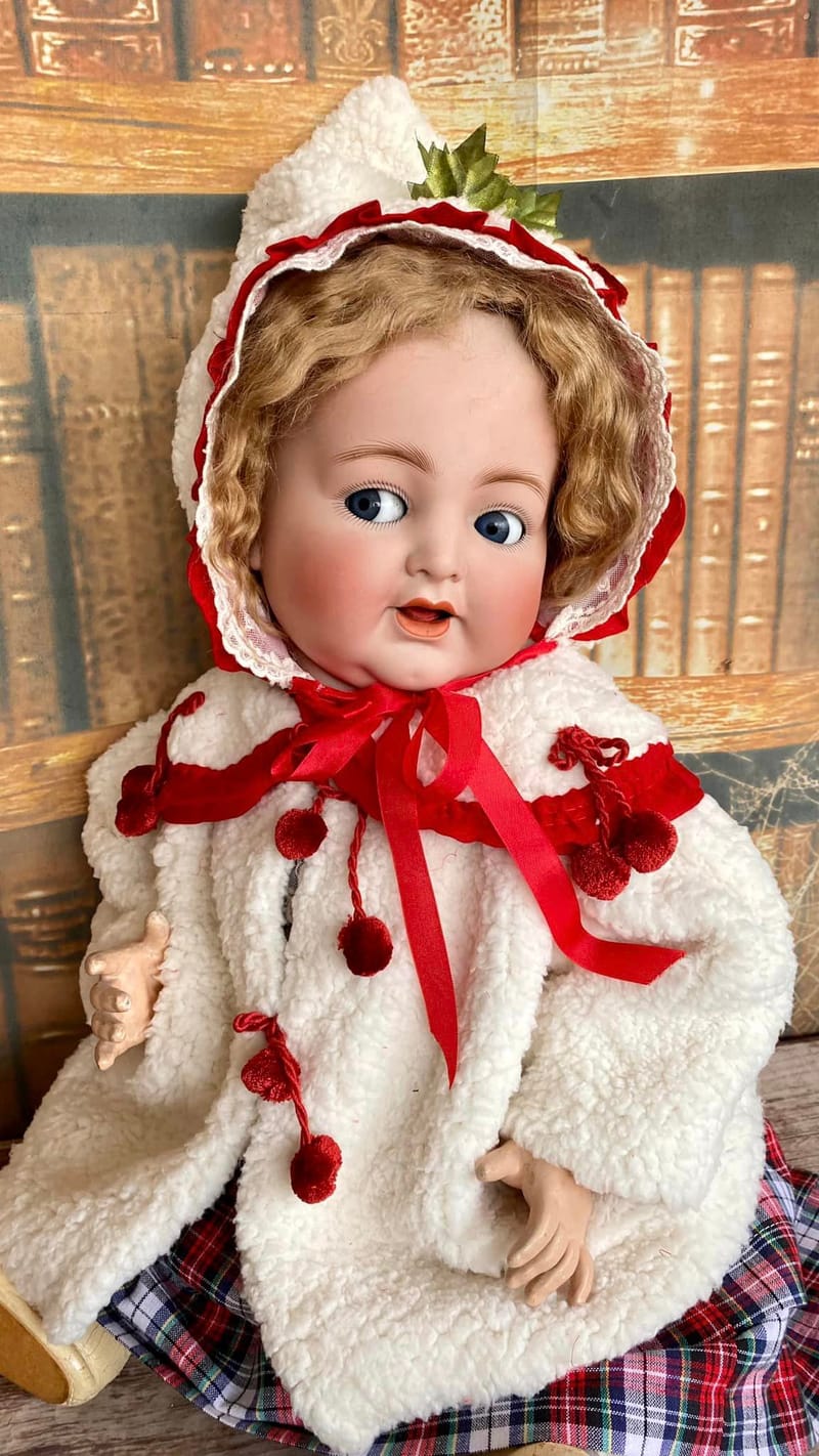Sold Price: Poupée allemande avec tête en biscuit bouche ouverte., Marquée 11.59 Simon et Halbig