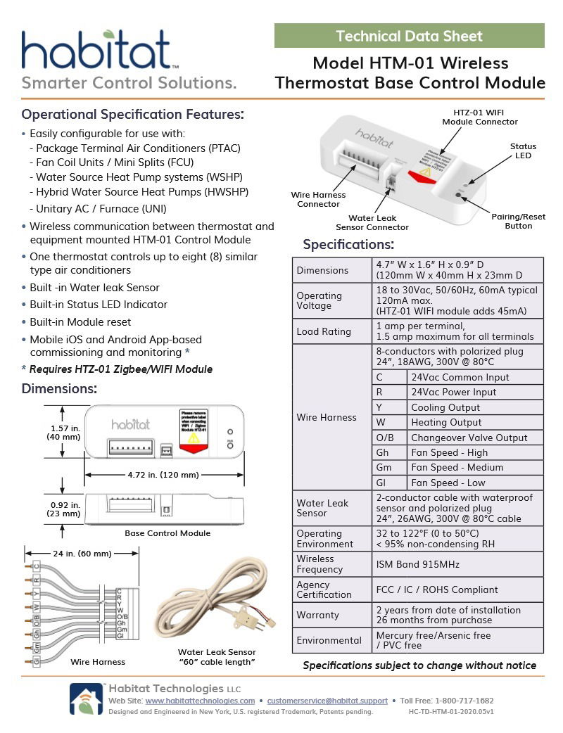 Model HTM-01 Technical Specifications