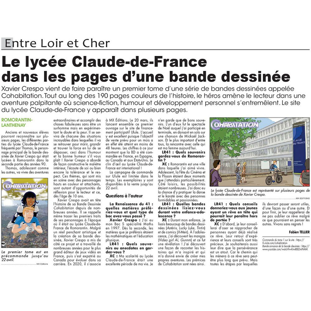 Le lycée Claude de France dans les pages d’une BD