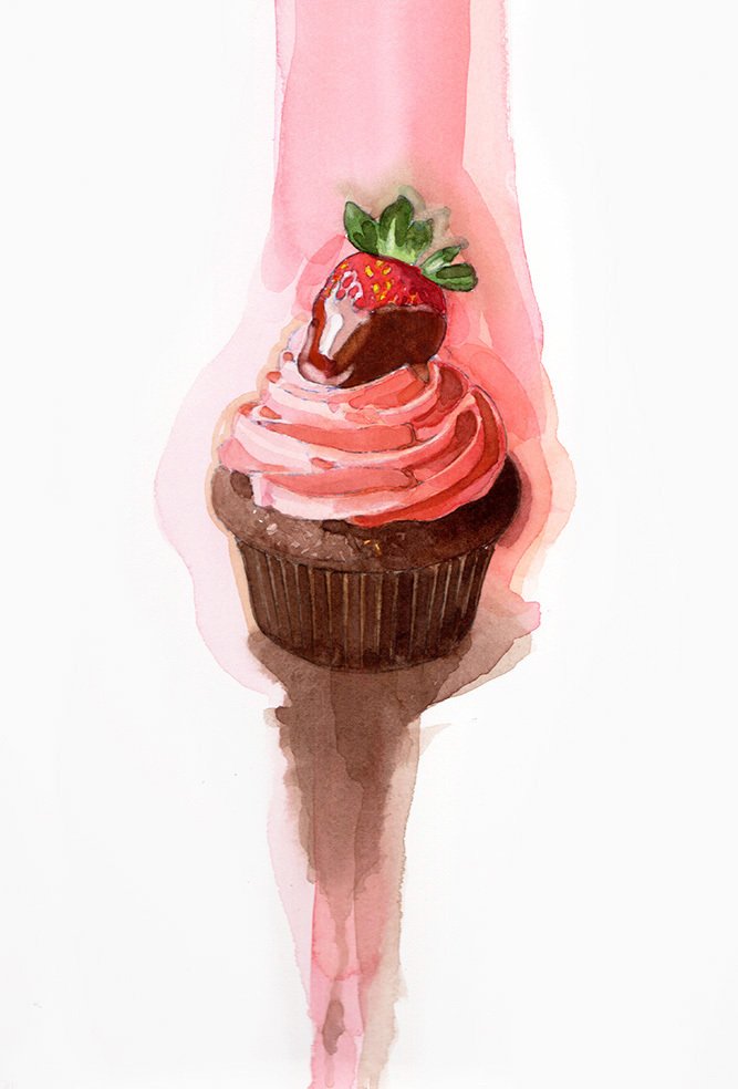Chocolate Cupcake with Strawberry
