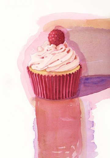 Cupcake with Raspberry