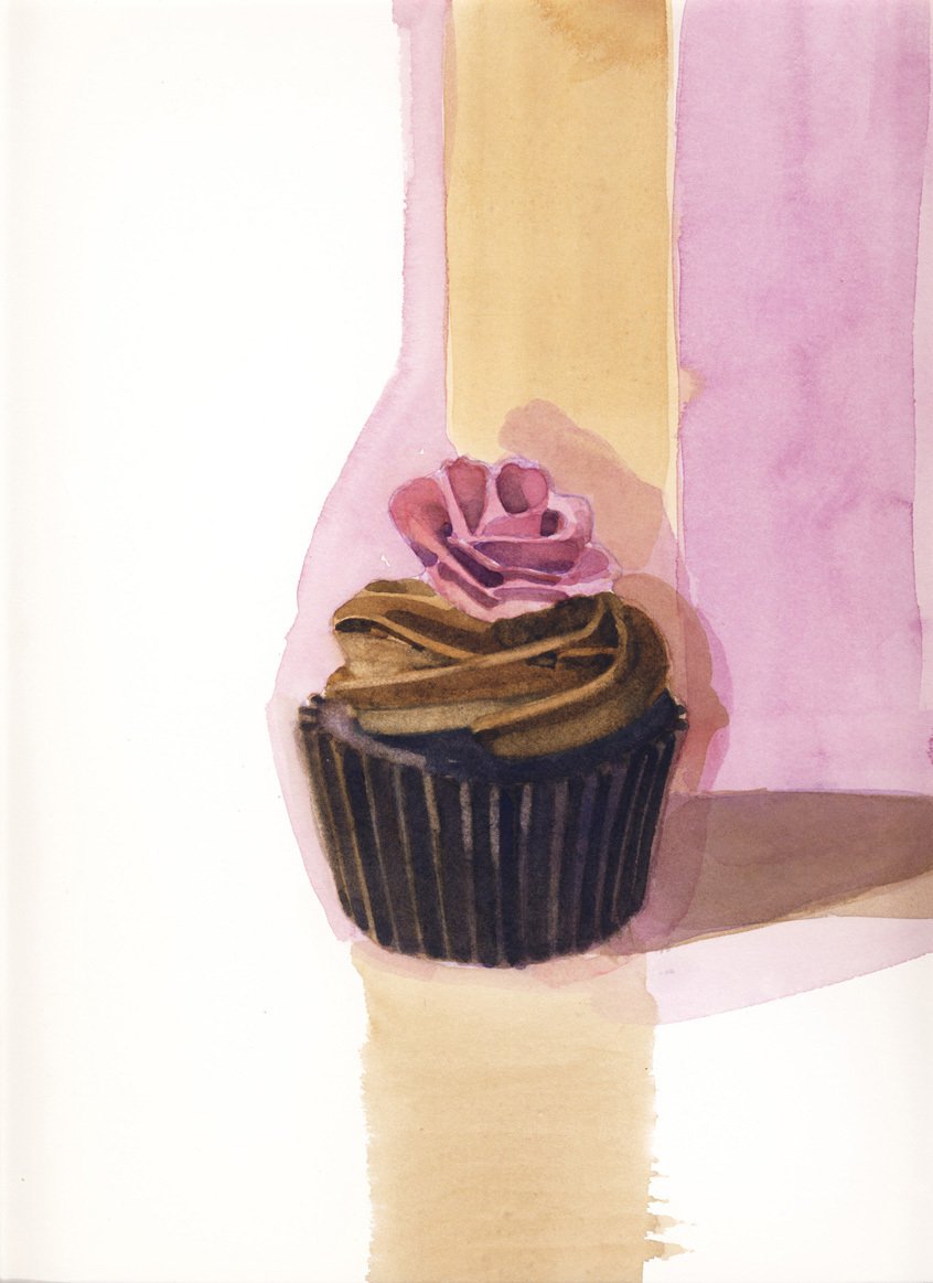 Chocolate Cupcake with Rose