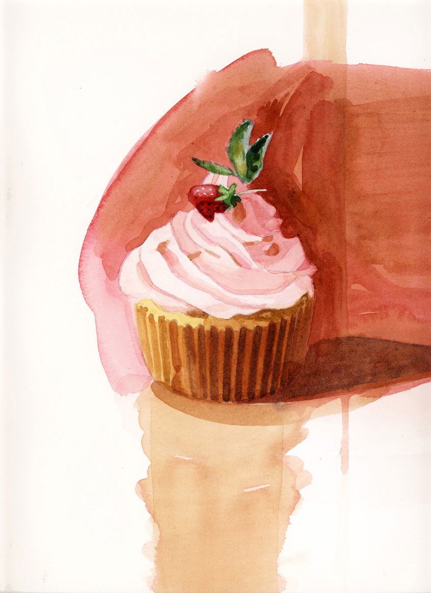 Cupcake with Strawberry