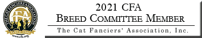 2021 - 2022  CFA BREED COUNCIL MEMBER