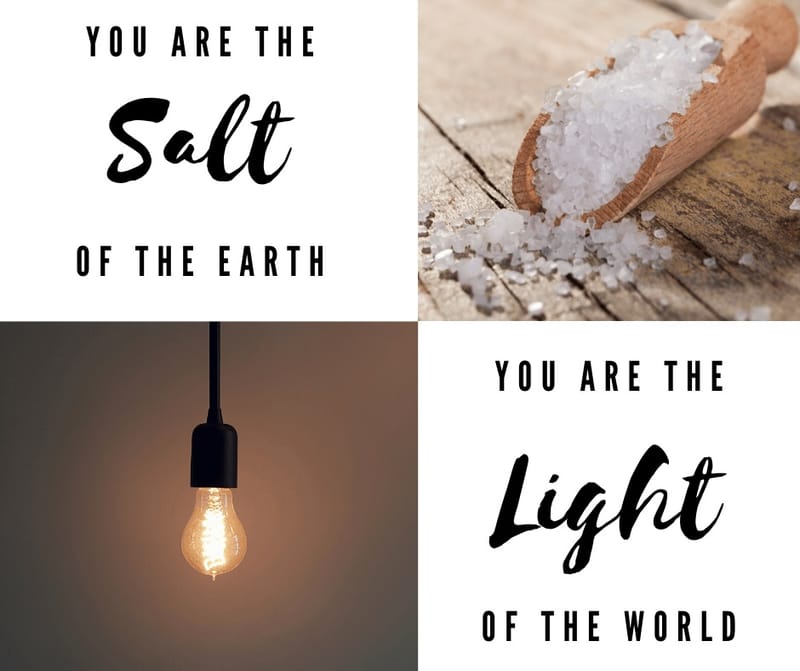 You are the salt and light of the world be happy live positive