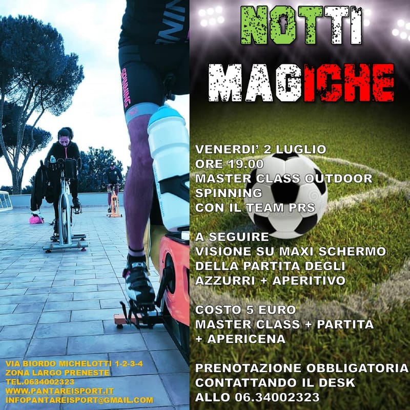 Notti Magiche Master Spinning + Apericena + Partita