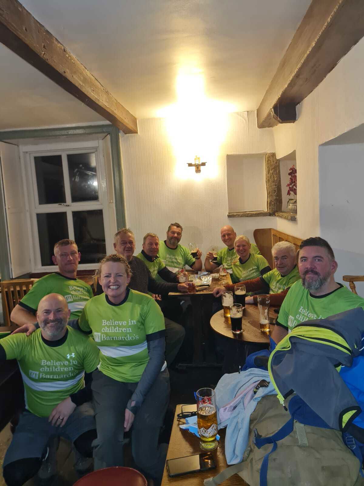 Everyone's buzzing on endorphins, and a pint ~  19:30 Golden Lion Pub ~ a Job well done