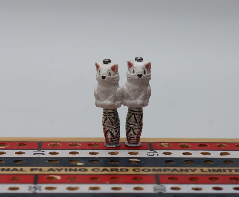 Grey Sitting Cat Pegs KRAZY KUSTOM CRIBBAGE PEGS (Since 2016)