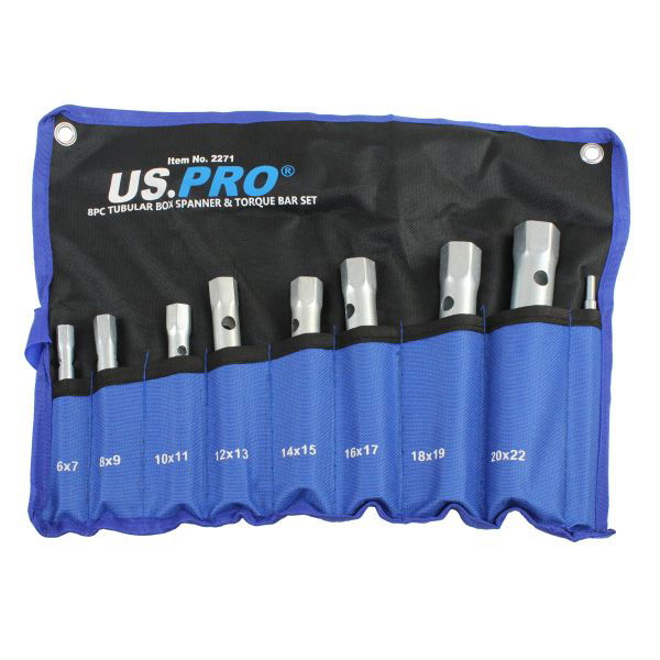 US.PRO Metric Tubular Box Spanner Wrench Set 8pc 2271