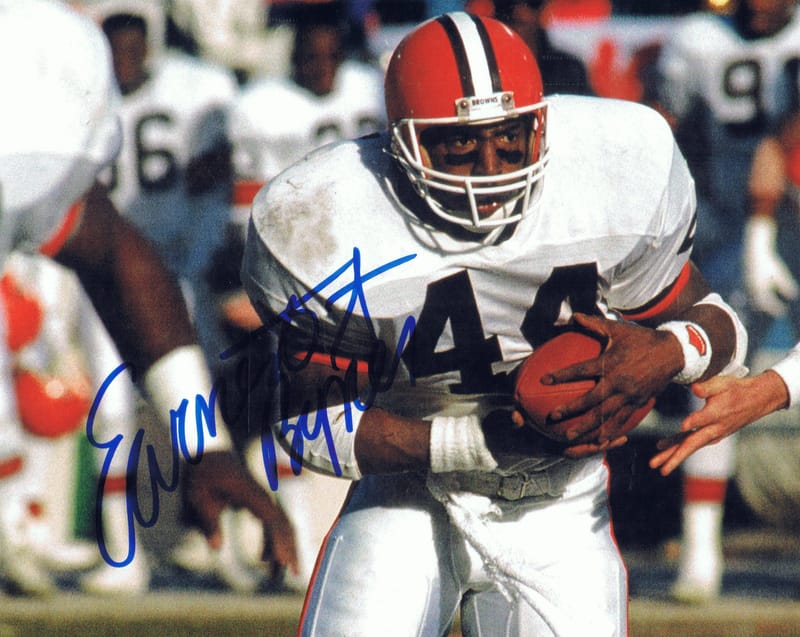 Earnest Byner / Kevin Mack Cleveland Browns Action Signed 8x10