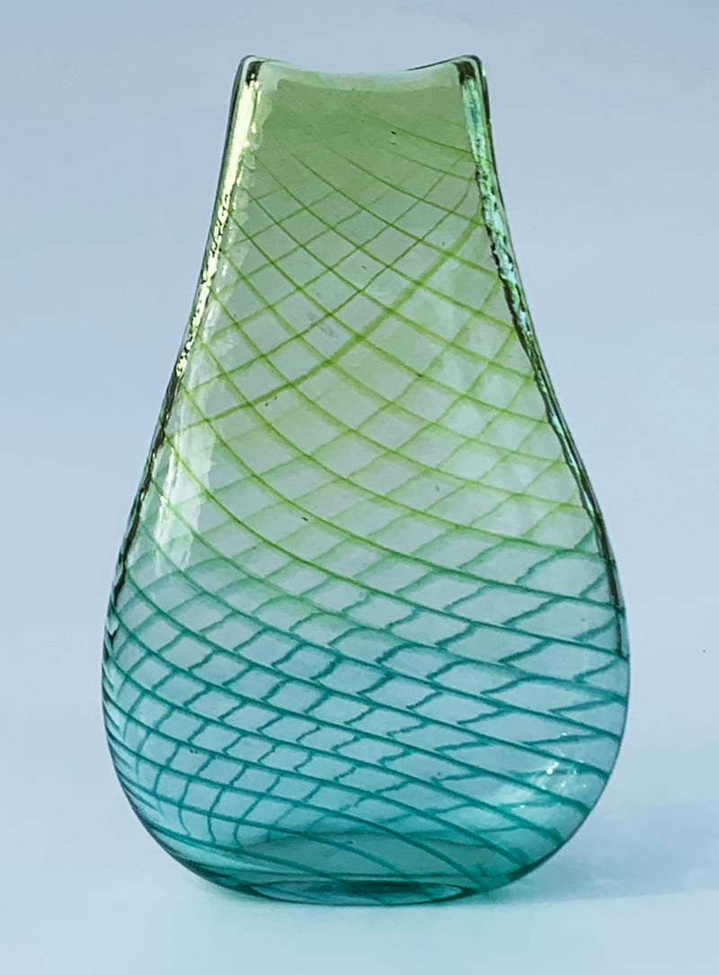 Small Flat Drop Vase (18 cm tall) E&M Glass