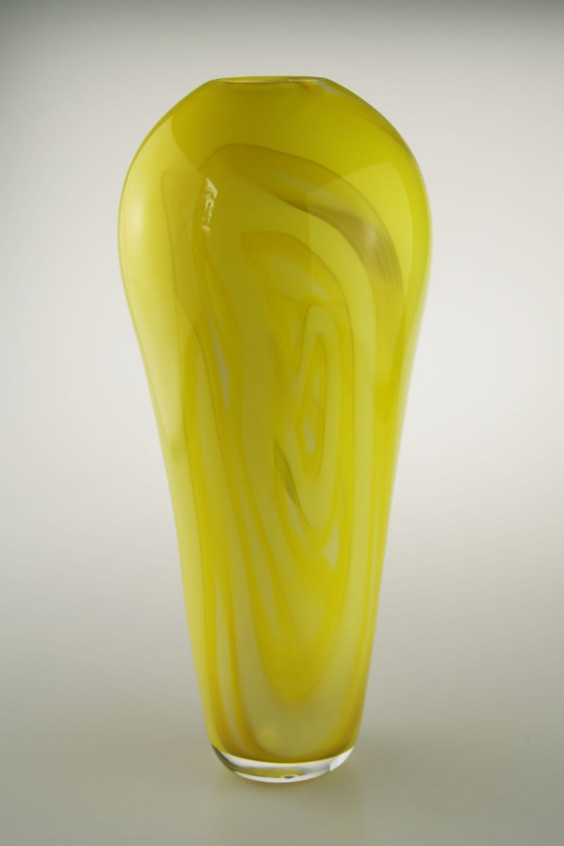 Flow Bullet Vase - Canary Yellow White - E&M Glass