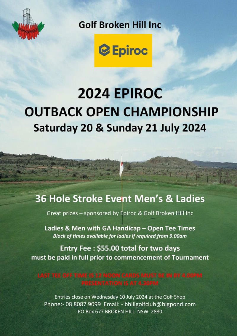 Epiroc/Golf Broken Hill Inc Outback Open 36 Hole Open Championship 2024