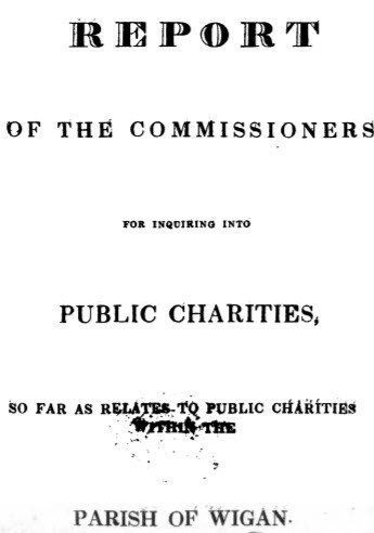Commissioners Charity Report 1830