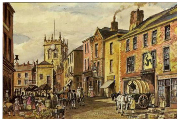 Paintings of Market Place - Wigan Building Preservation Trust