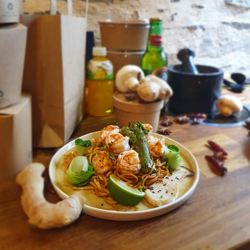 Nouilles sautées Crevettes