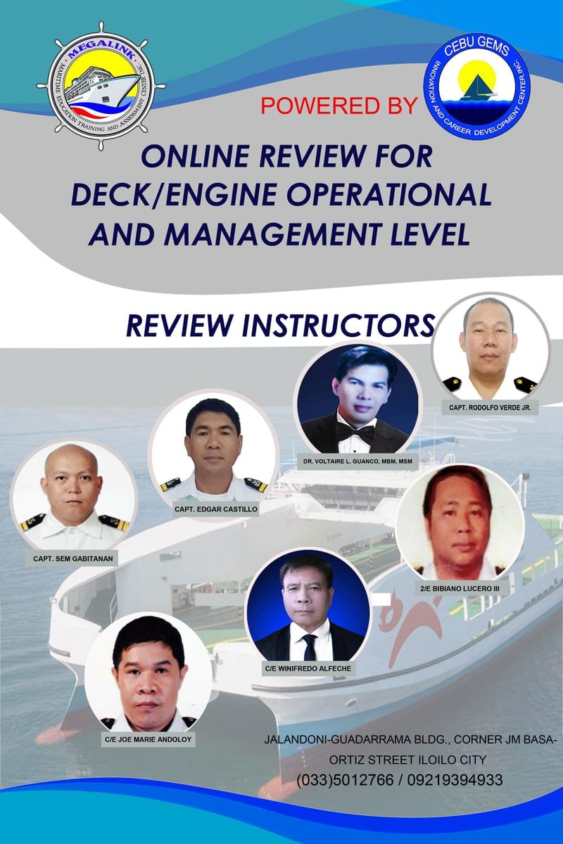 DECK/ENGINE OIC AND MANAGEMENT LEVEL ONLINE REVIEW POWERED BY CEBU GEMS