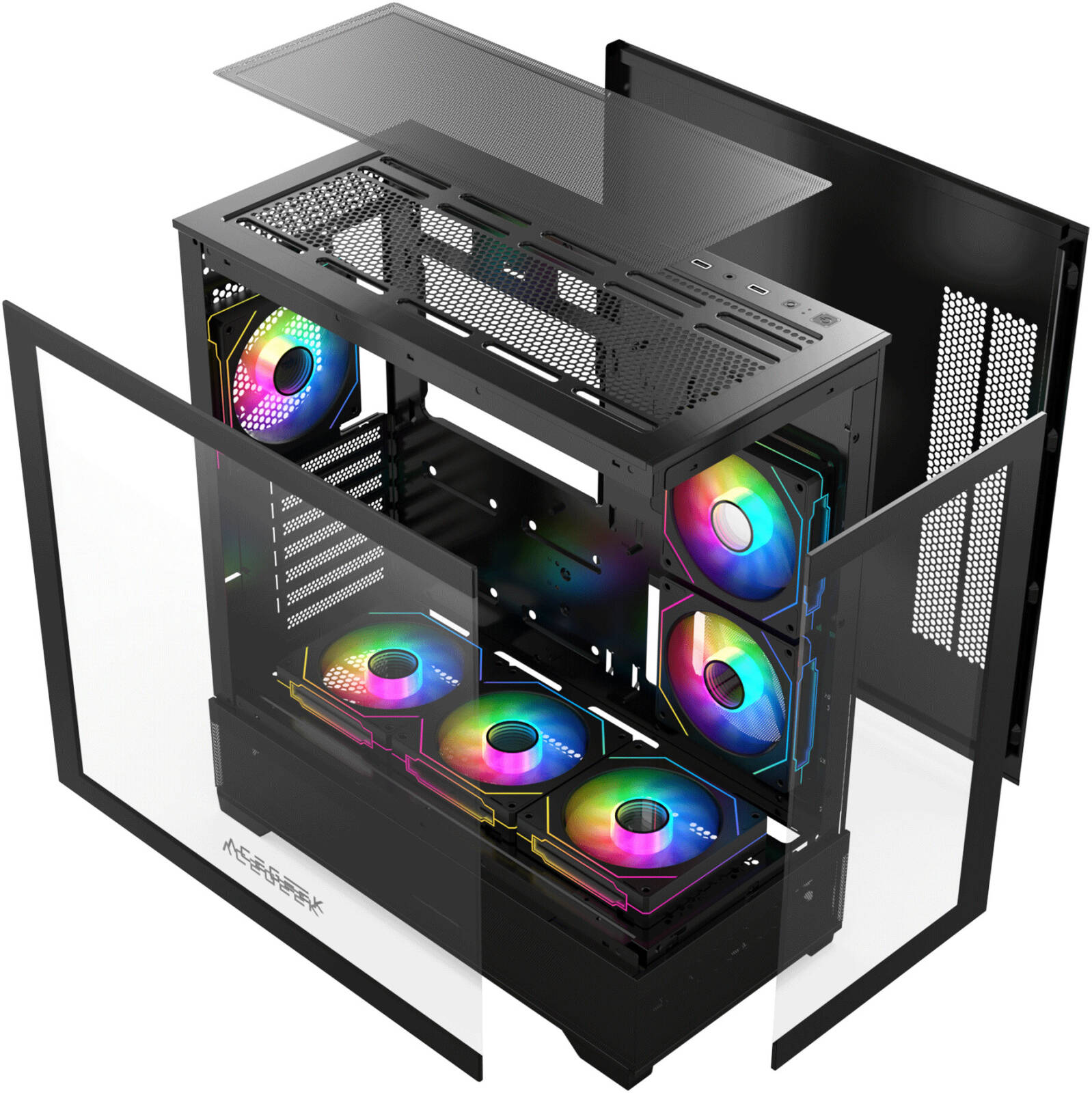 CRUISER L460 (TYPE-C) 7 ARGB FANS BLACK COMPUTER CASE