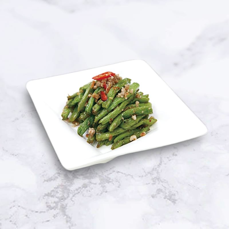 01. Sauteed String Beans with Minced Chicken